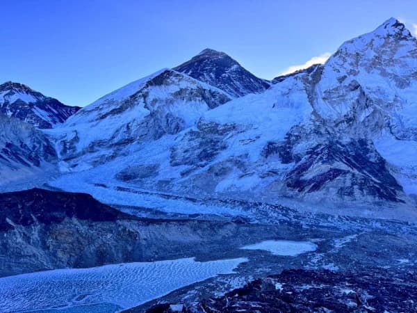 Everest and Khumbu Icefall view from Kala Patthar near Everest Base Camp