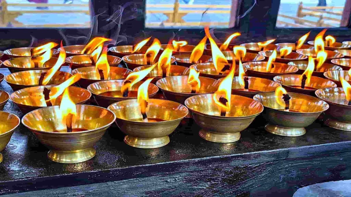 Butter Lamp in Monastery