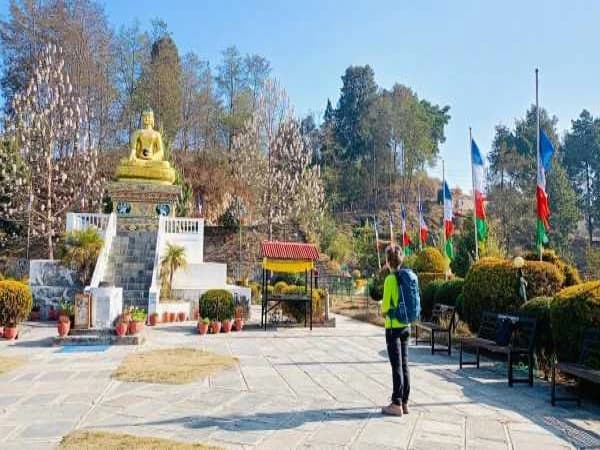 Hiker at Buddha Park Nagarkot