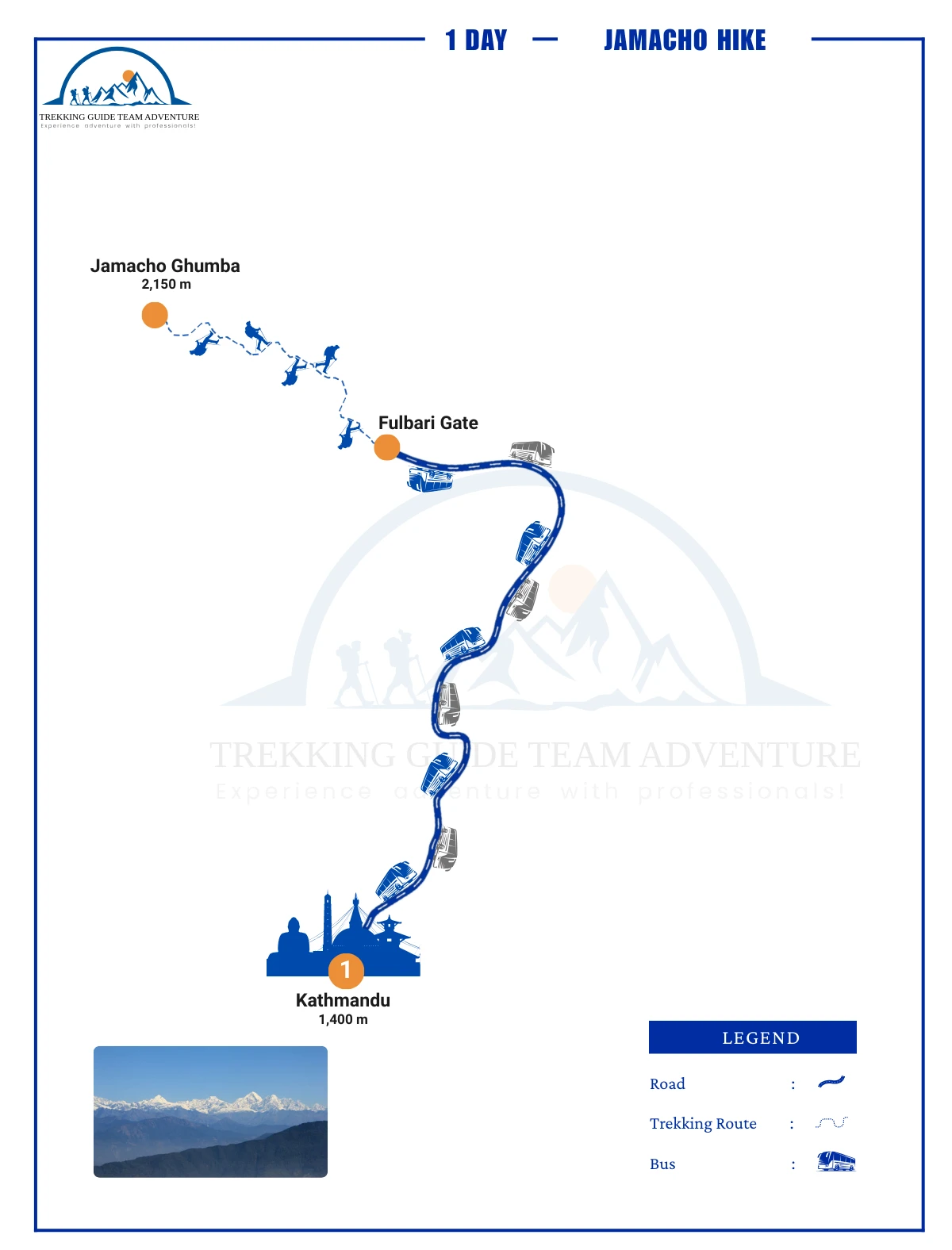 Jamacho Hiking Route Map