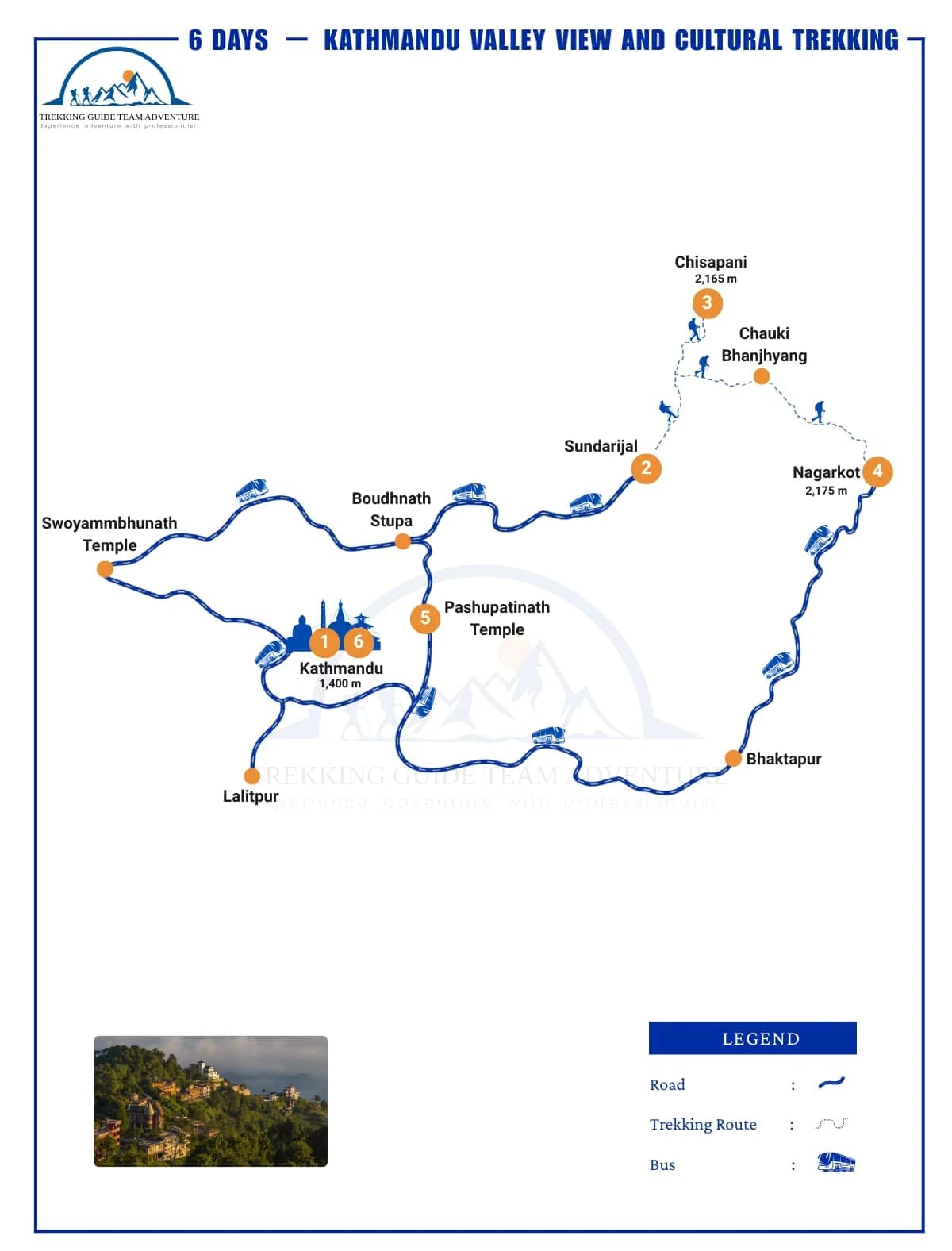 Kathmandu Valley View & Cultural Trekking - 6 Days