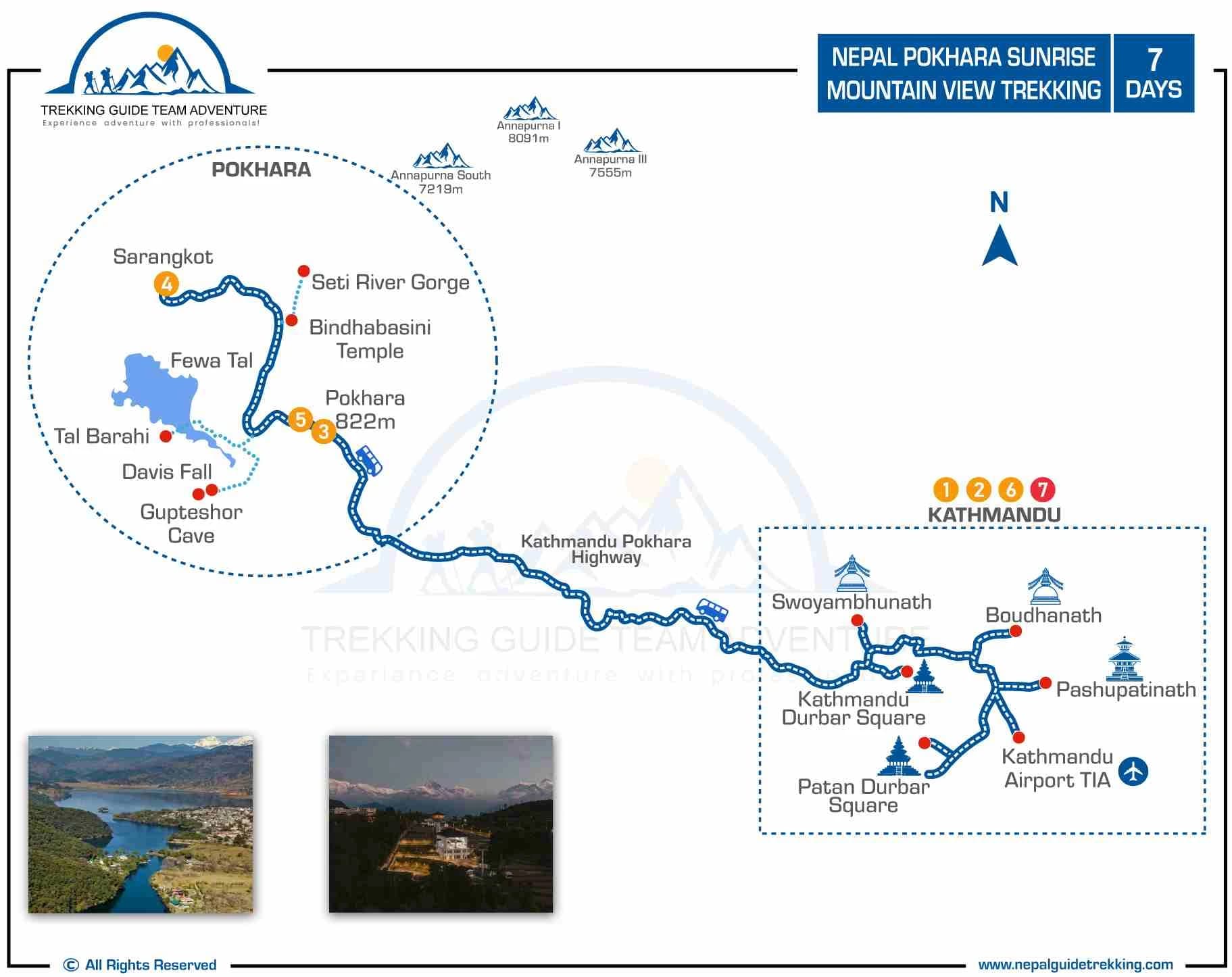 Nepal-Pokhara-Sunrise-Mountain-View-Trekking-Route-Map