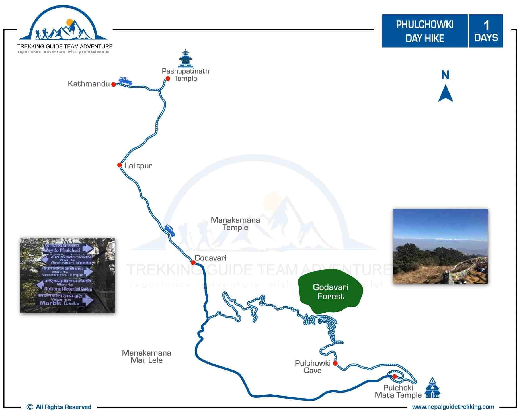 Phulchowki-Hike-Route-Map
