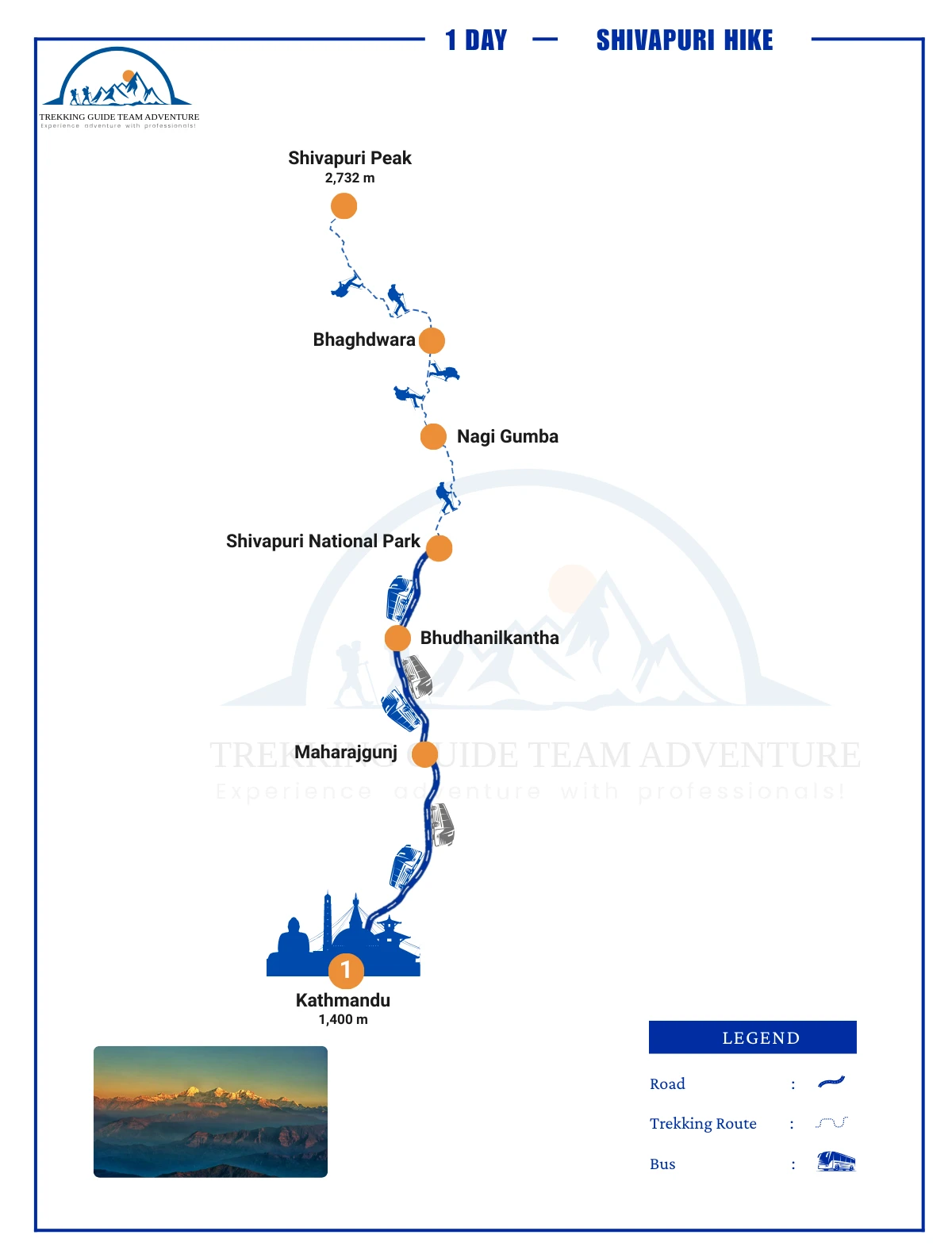 Shivaouri Hiking Route Map