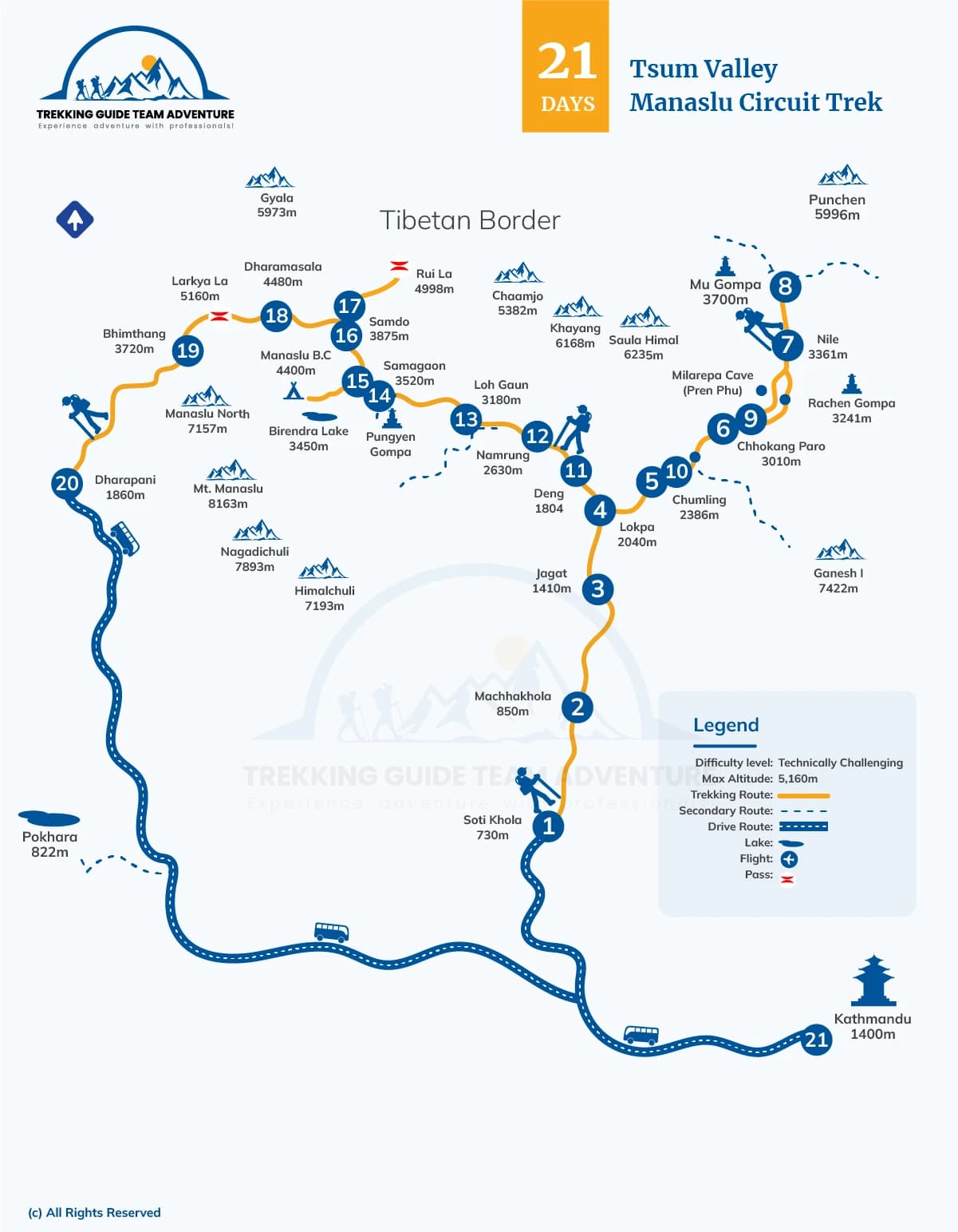 Tsum Valley Manaslu Circuit Trek - 21 Days